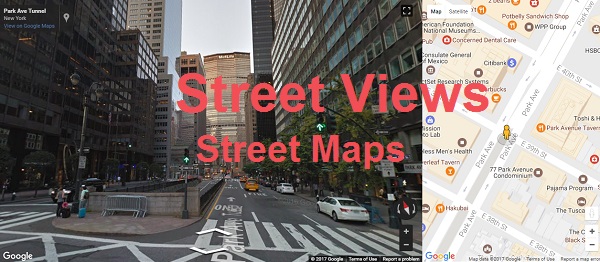 Street views and street maps